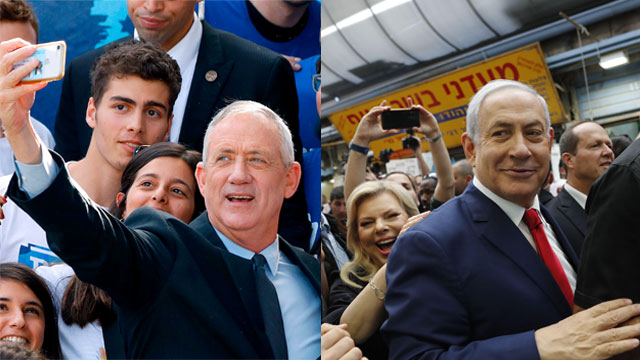 Benny Gantz and Prime Minister Benjamin Netanyahu (Photo: AFP)