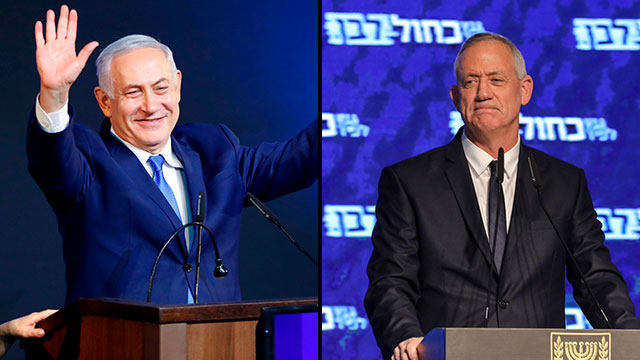 Benjamin Netanyahu and Benny Gantz (Photo: AFP)