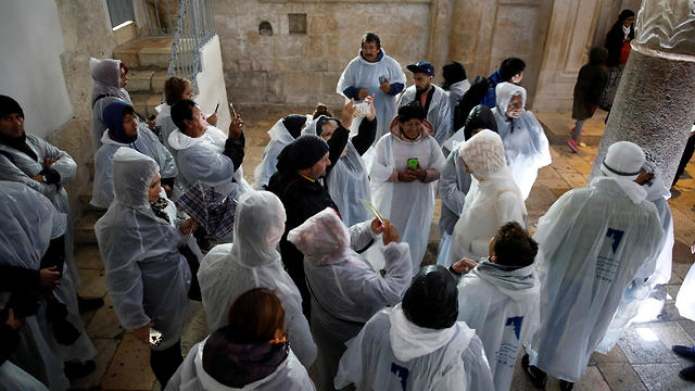 Pilgrims visit Last Supper site