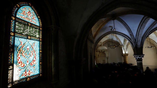 Stained glass window in the Cenacle 