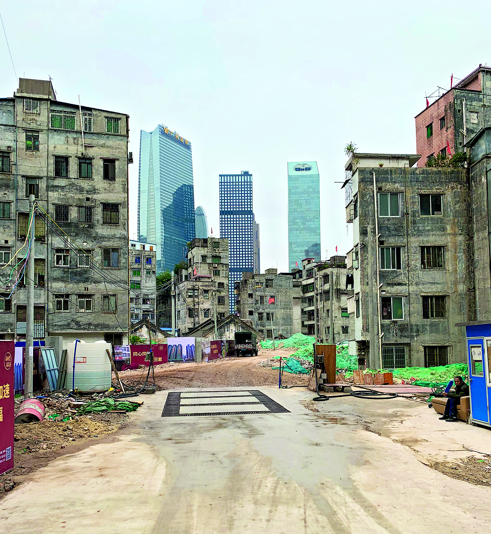 מתחם פינוי בינוי ל-20 אלף דירות בלב גוואנצאו בסין (צילום: עופר פטרסבורג)