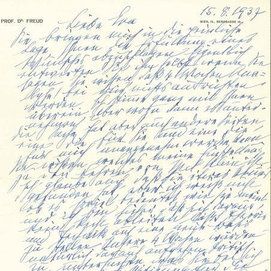 אחד ממכתבי פרויד בכתב ידו | מארכיון מוזיאון פרויד בוינה