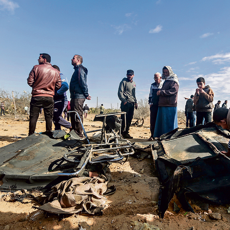 שרידי הרכב של הכוח הישראלי בעזה