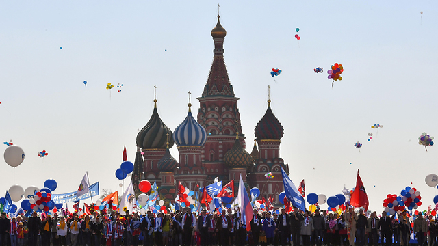 חג הפועלים 1 במאי רוסיה מוסקבה הכיכר האדומה (צילום: AFP)