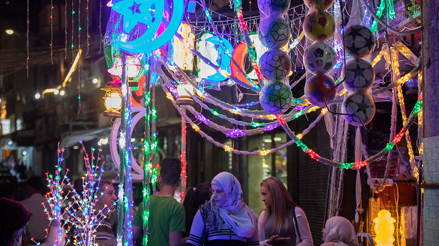 Ramadan decorations at a street market in Jordan (Photo: EPA)