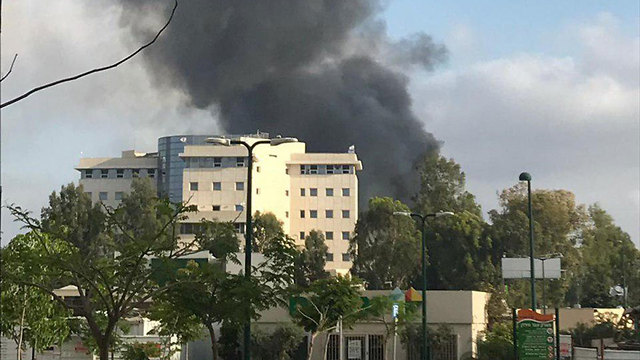 A fire in Tel Hashomer in central Israel