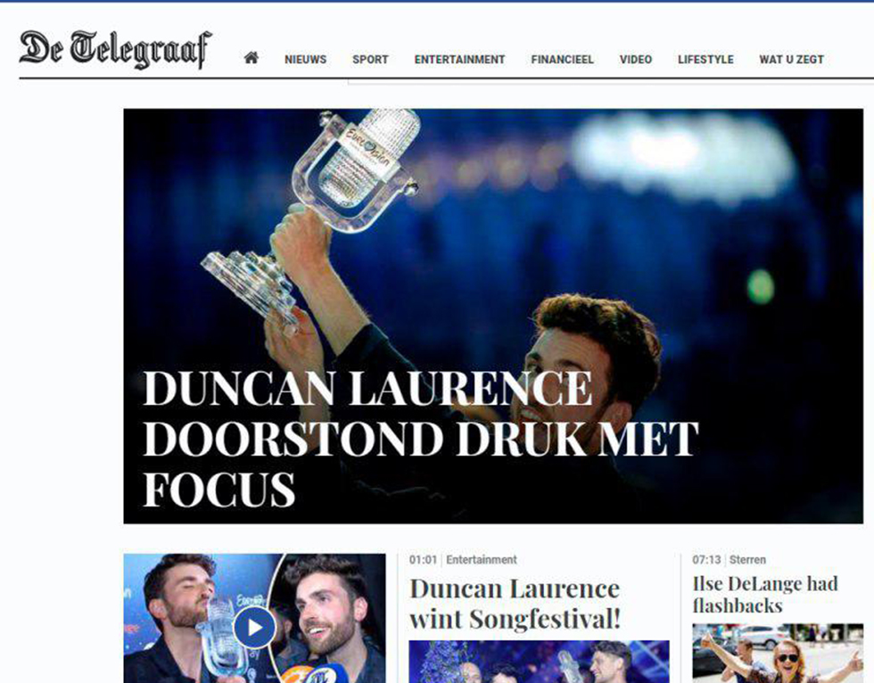 Публикации в СМИ Нидерландов о победе на Евровидении 