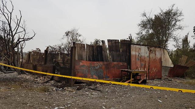 מחסן האופניים לבעלי צרכים מיוחדים של אסף לזר שנהרס בשריפות בקיבוץ הראל (צילום: אסף לזר )