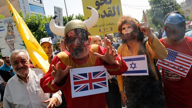 יום אל קודס יום ירושלים העולמי טהרן איראן (צילום: AFP)