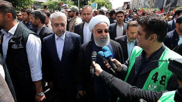 Iran’s President Hassan Rouhani at Al-Quds Day protest in Tehran 