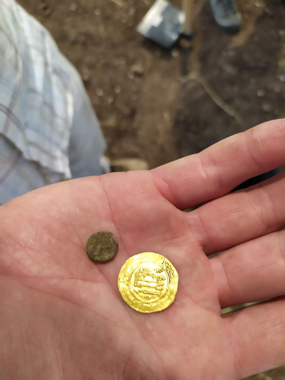 המטבע שהתגלה (צילום: ניקול גוטמן, תוכנית קרב)