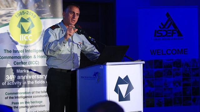 Maj. Gen. Tamir Heyman delivering his speech in Tel Aviv on Wednesday (Photo: Issachar Reus)