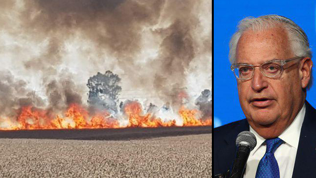 Пожар у кибуца Кфар-Аза, посол США в Израиле Дэвид Фридман