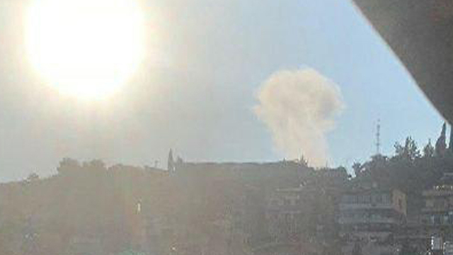 פיצוץ אזור דמשק סוריה תקיפה ()