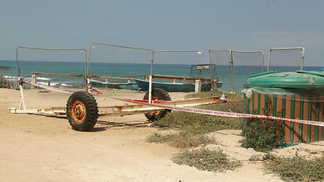 Место гибели Тимофея Ашортии на пляже в Бат-Яме. Фото: Томи Харпаз  