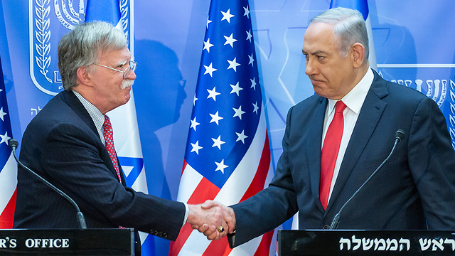 Benjamin Netanyahu and John Bolton meeting in Jerusalem (צילום: אמיל סלמן)