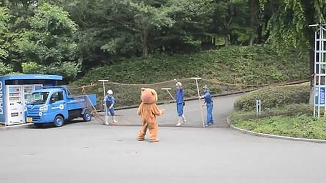 גן חיות ב יפן תרגיל בריחת אריה  ()