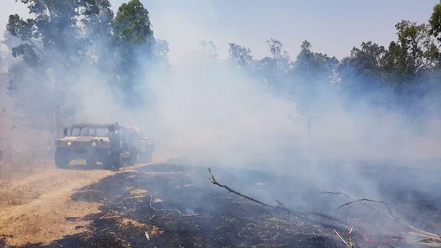 Fires rages in Be'eri woods (Photo: KKL)
