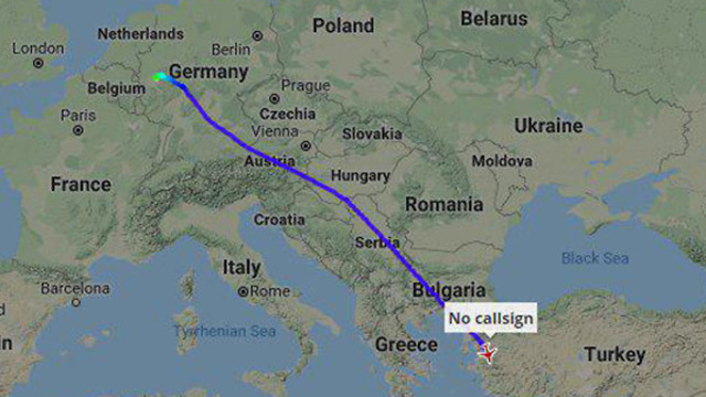 מסלול טיסת אלקטרה אירוויס הבולגרית שיצאה מגרמניה ונוחתת בנתב