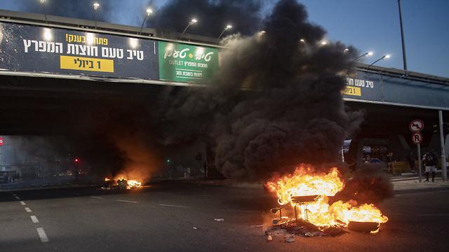 הפגנת האתיופים בחיפה נגד המשטרה (צילום: גיל נחושתן)