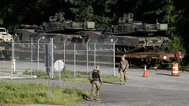 טנקים בוושינגטון לכבוד ה-4 ביולי (צילום: AP)