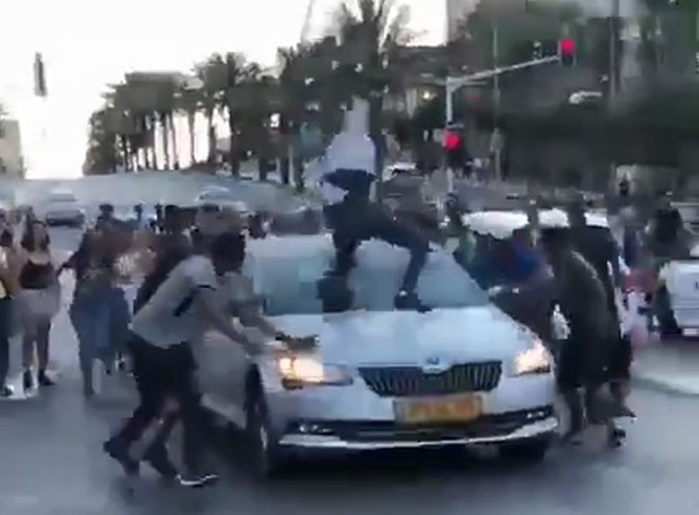 Инцидент во время акции протеста эфиопской общины в Тель-Авиве. Фото: "Аншей ха-дмама"