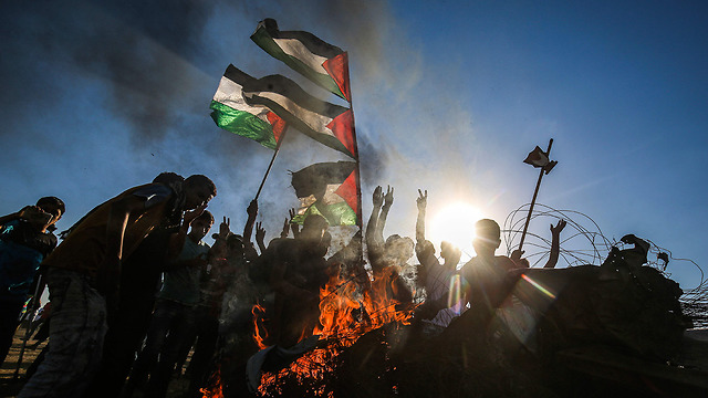 Protests at the Gaza fence earlier this month (Photo: AFP)