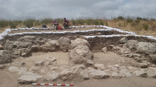 אתר החפירות  (צילום: משלחת חפירות חורבת אל ראעי)