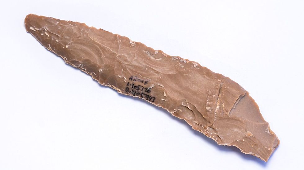 Flint knife from Motza (Photo: Yaniv Berman, Antiquities Authority)