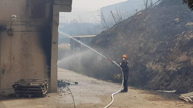 שריפה בשבי שומרון (צילום: דוברות כב