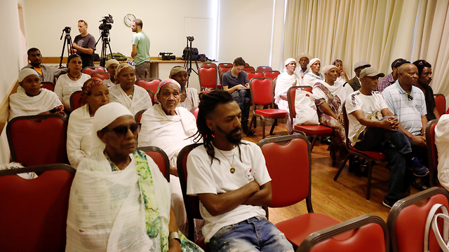 На пресс-конференции лидеров эфиопской общины. Фото: Шауль Голан
