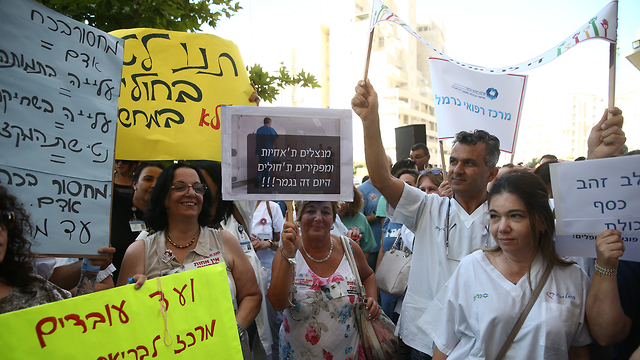 Демонстрация медсестер в Иерусалиме. Фото: Охад Цвайгенберг