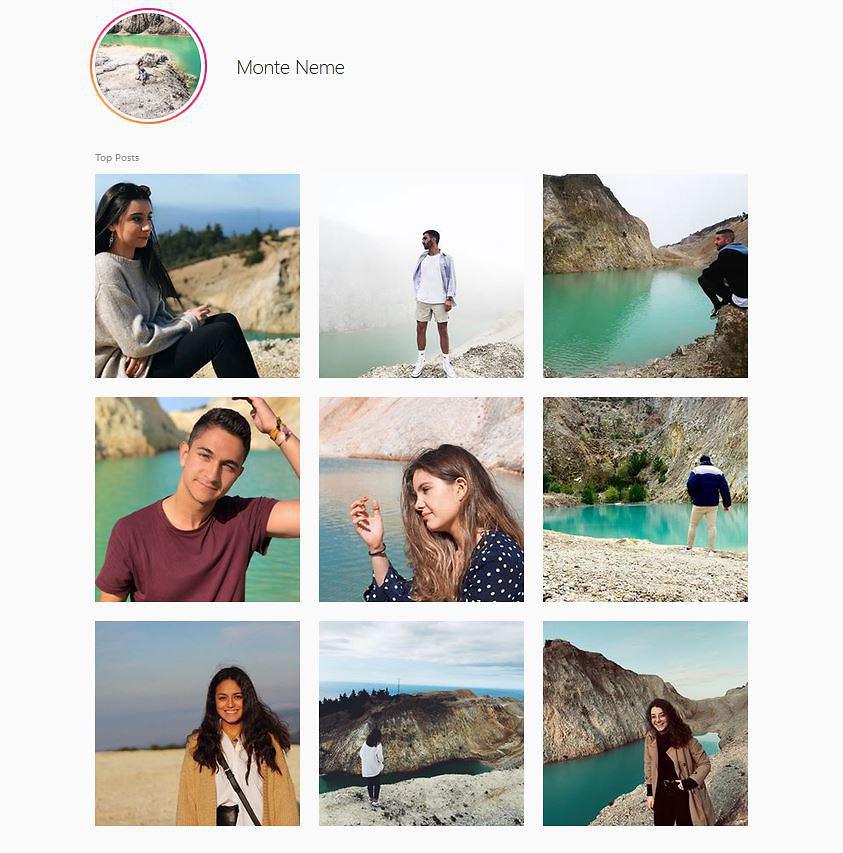 Фотографии блогеров на фоне Монте Неме в инстаграме 