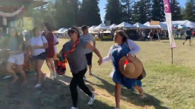 People running at an annual food festival in Northern California