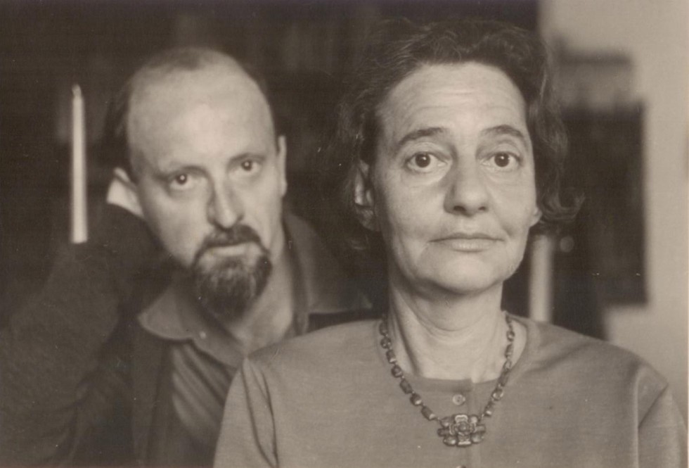 לאה גולדברג וטוביה ריבנר (צילום: מתוך אוספי הספרייה הלאומית)
