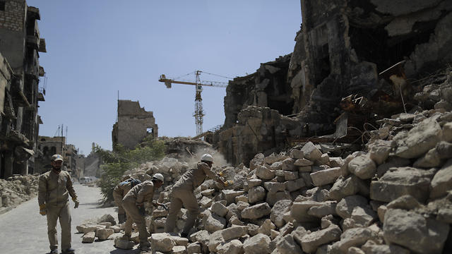 Large swathes of Aleppo bazaar were destroyed (Photo: AP)