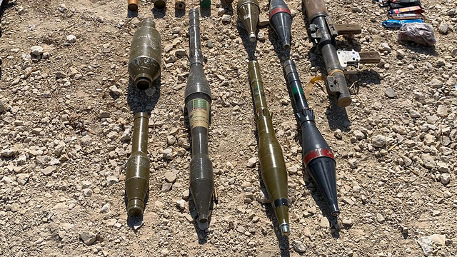 The rocket-propelled grenades seized by the IDF  (Photo: IDF Spokesperson's Unit)