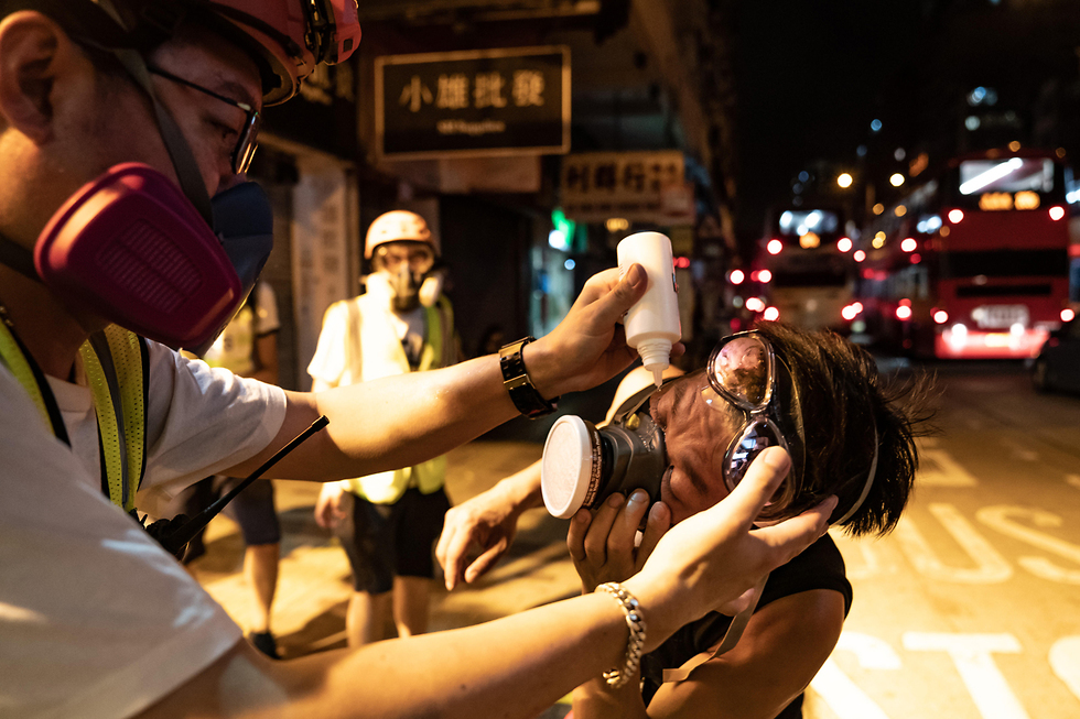 הפגנה מהומות הונג קונג סין  (צילום: gettyimages)