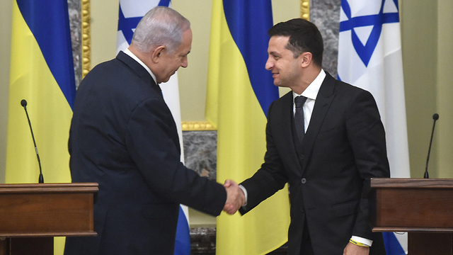 Prime Minister Benjamin Netanyahu and Ukrainian President Volodymyr Zelensky (Photo: AFP)