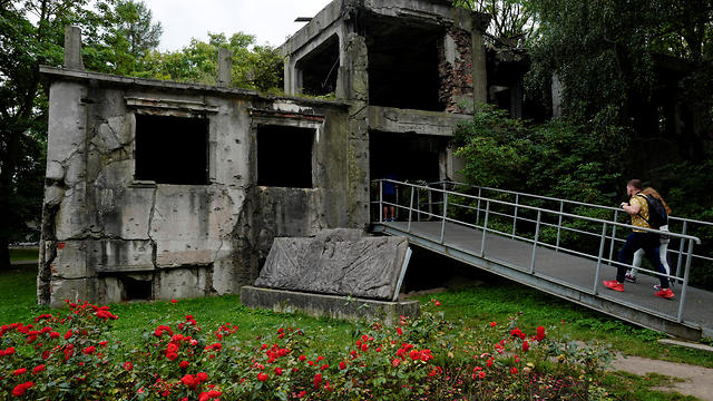People visit the World War Two Westerplatte Memorial in Gdansk, Poland, August 12, 2019