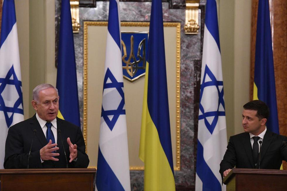 Премьер-министр Израиля Биньямин Нетаниягу и президент Украины Владимир Зеленский в Киеве. Фото: Амос Бен-Гершом, ЛААМ