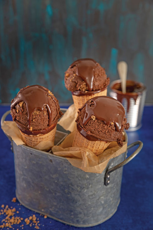 טבעונית. גלידת שוקולד־עוגיות  (צילום: יעל אילן, סגנון: נעמה רן)