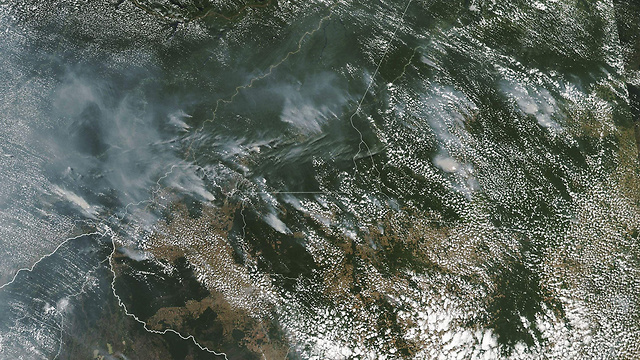 ברזיל שריפות ב אזור ה אמזונס תמונת לוויין (צילום: AFP)