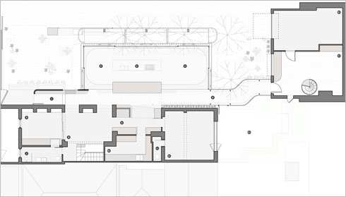 תוכנית קומת הקרקע (תוכנית: Austin Maynard Architects)