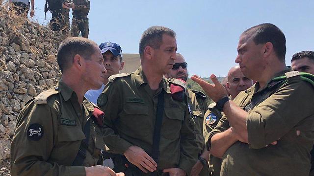 IDF Chief of Staff,Aviv Kochavi, center, at the site of the deadly terror attack (Photo: IDF Spokesperson's Unit)