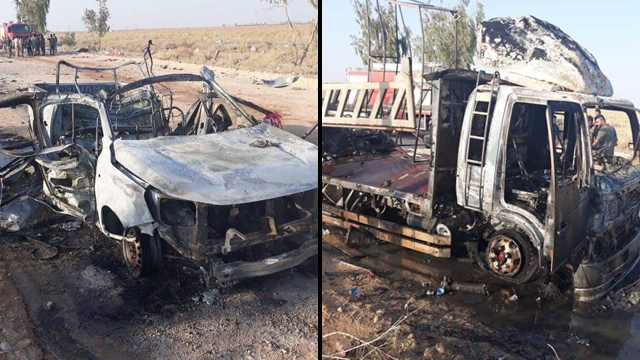 Машины боевиков, уничтоженные в Ираке