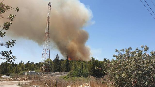 Fire near Moshav Mata (Photo: Beith Shemesh Fire Department)