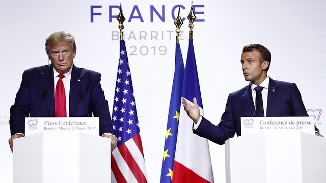 Donald Trump and Emmanuel Macron speak to reporters from the G7 in Biarritz (Photo: EPA)