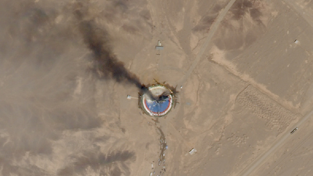 איראן תמונות לוויין שיגור טיל שכשל (צילום:  Planet Labs Inc)