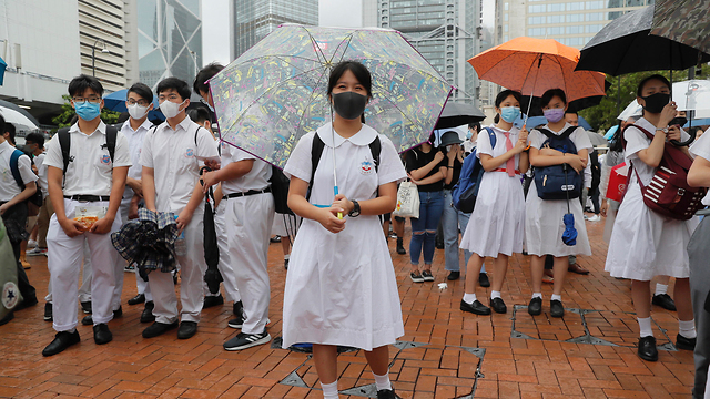 חרם אקדמי לימודים של תלמידים תלמידי תיכון ו סטודנטים ב הונג קונג (צילום: AP)